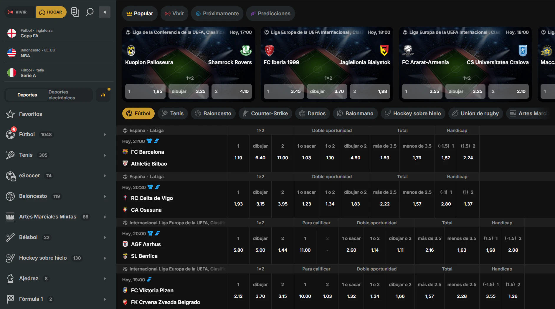Bull Casino apuestas deportivas y esports